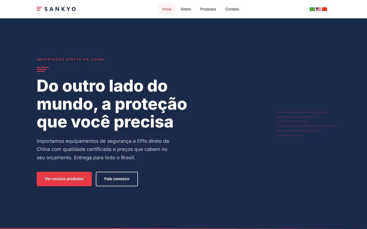 Case editorial do site institucional da Sankyo Brasil, importadora.